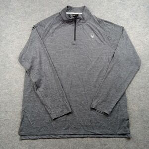 Spyder Active Pullover Mens XL Gray Quarter Zip Long Sleeve Stretch Performance